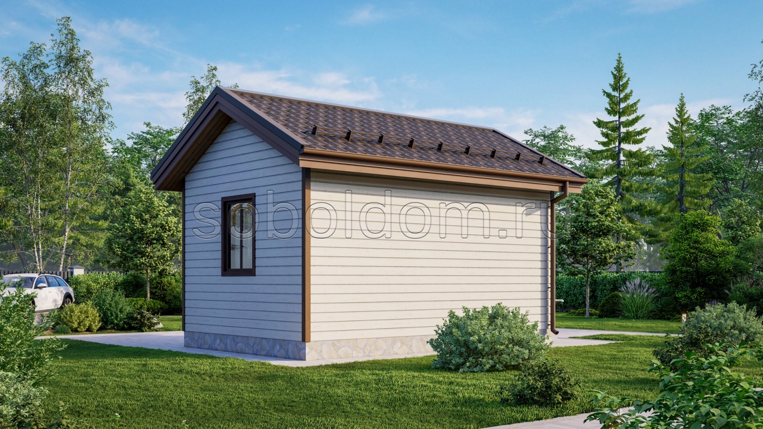 Баня из сухого бруса Б-1, 6x4 м.