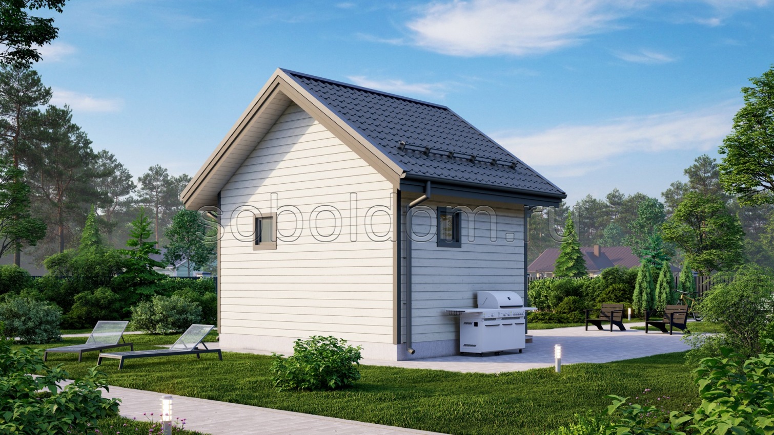 Баня из бруса Б-23, 6x5 м.