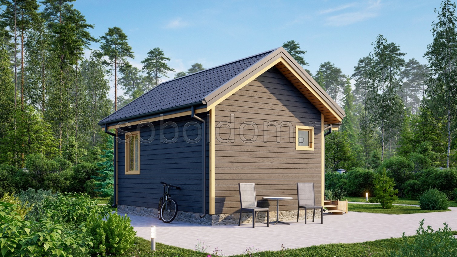 Баня из бруса Б-8, 6x6 м.