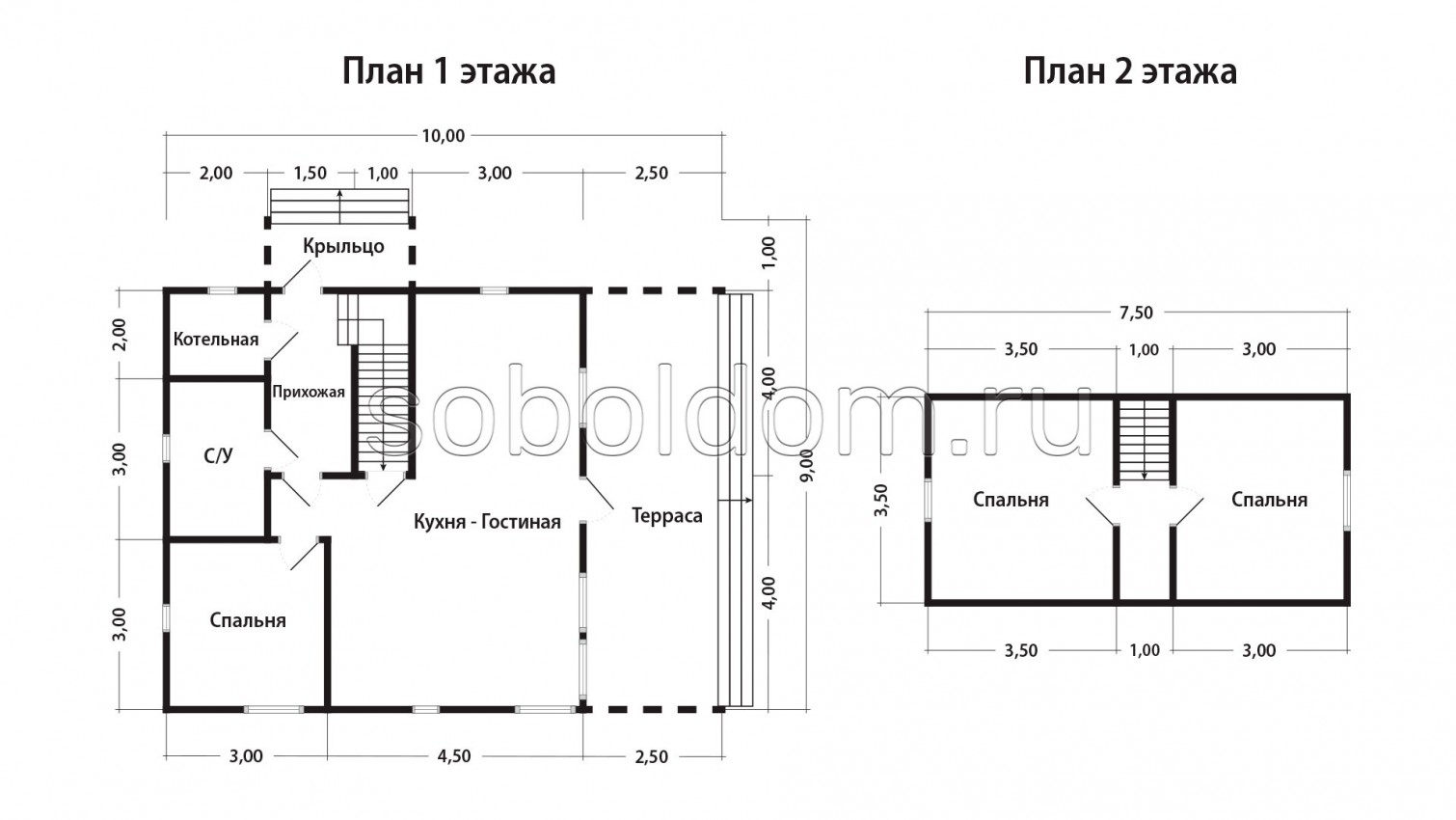 Каркасный дом К-248, 9х10 м.