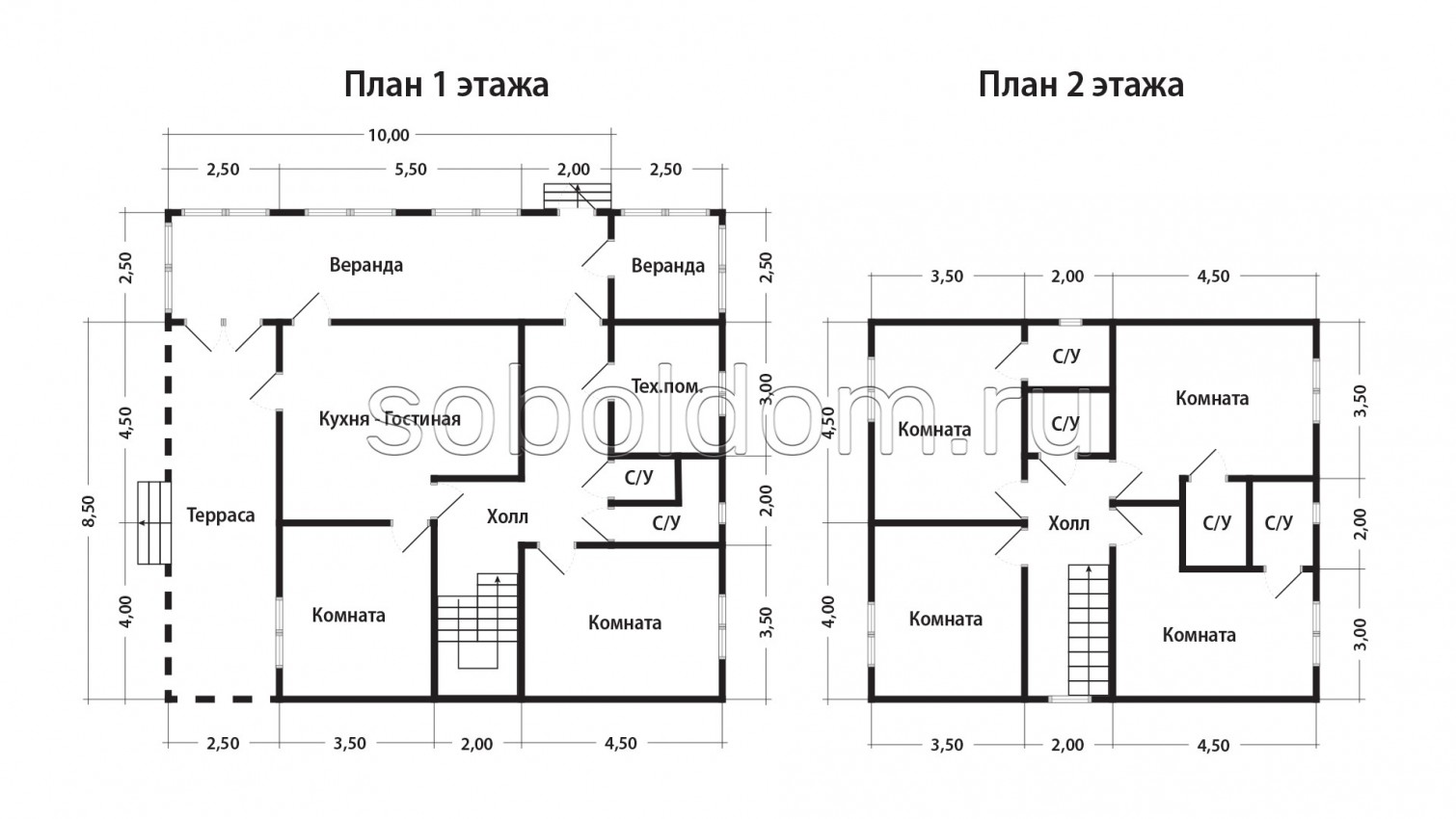 Каркасный дом К-290, 11х12,5 м.