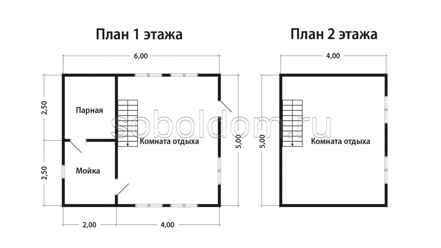 Баня из бруса Б-38, 6x5 м.