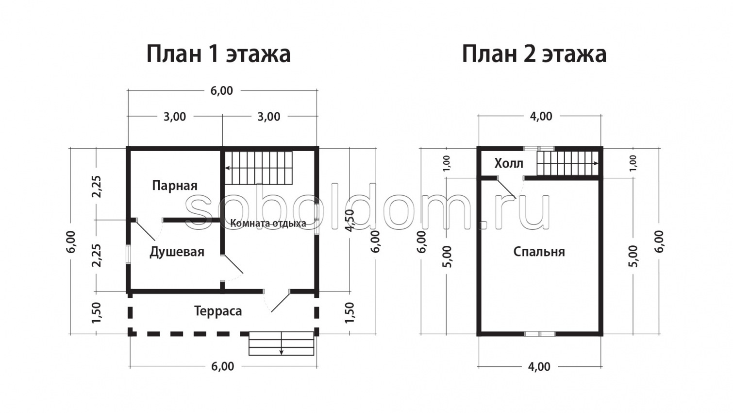 Баня из бруса Б-63, 6х6 м.