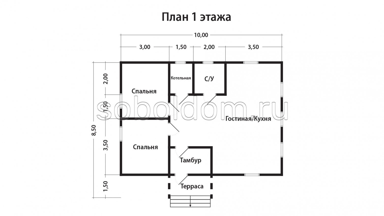 Каркасный дом К-205, 7х10 м.