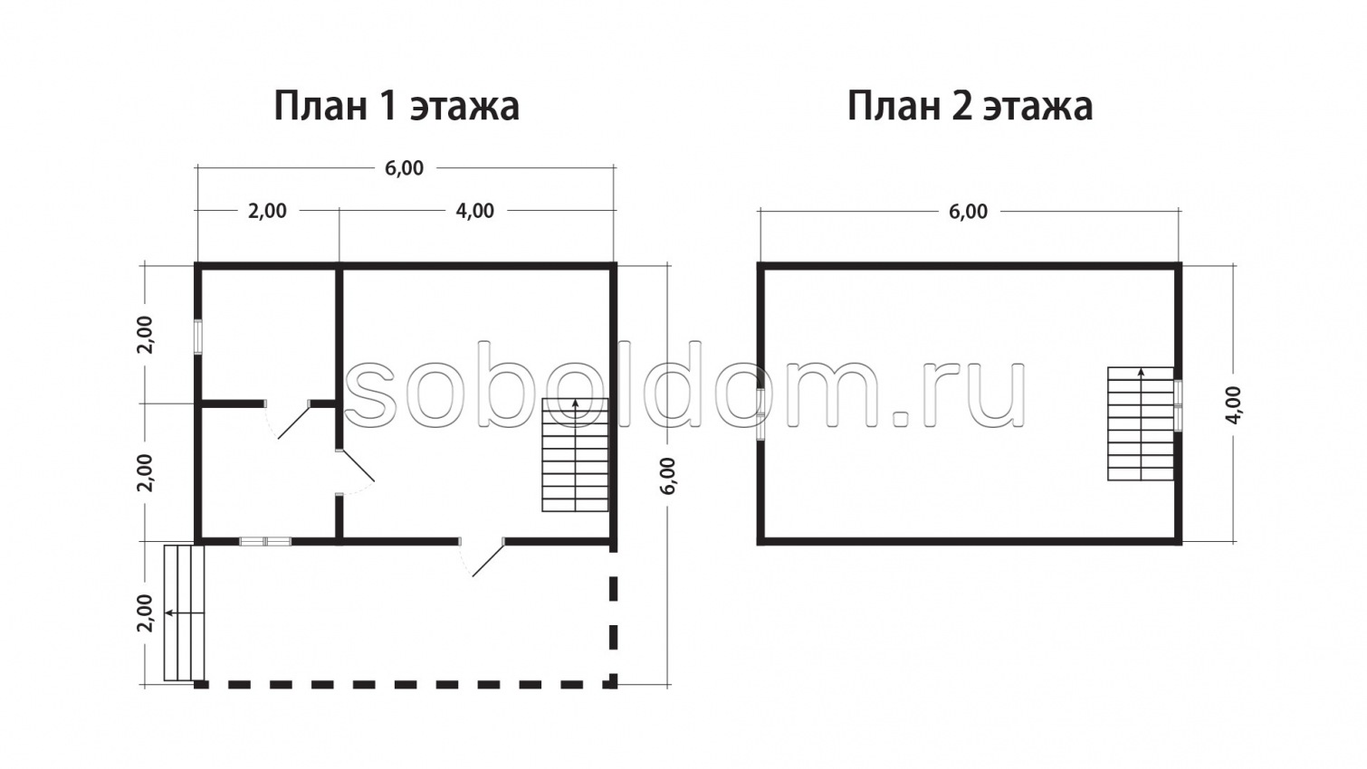 Баня из бруса Б-20, 6x4 м.