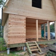 Фото готовых работ - Дом под усадку из проф. бруса камерной сушки 6×9 м.