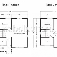 Фото готовых работ - Каркасный дом 7,5 х 7,5 м (Проект К-186)