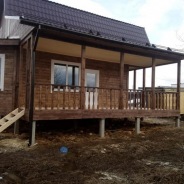 Фото готовых работ - Каркасно-щитовой дом 8х8 м. + открытая терраса 2,5х8 м.