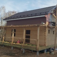 Фото готовых работ - Дом 10.5х9.0 м. из проф. бруса камерной сушки