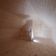 Фото готовых работ - Каркасно-щитовой дом 6,0х8,0 м с мансардой (К-110)