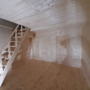 Фото готовых работ - Каркасно-щитовой дом 6,0х8,0 м с мансардой (К-110)