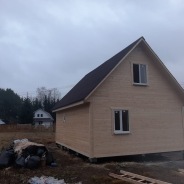 Фото готовых работ - Каркасно-щитовой дом 6,0х8,0 м с мансардой (К-110)
