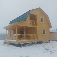 Фото готовых работ - Каркасно-щитовой дом 7.0 х 8.0 м с мансардой