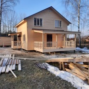 Фото готовых работ - Каркасно-щитовой дом 7,5х7,5 м.