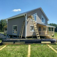 Фото готовых работ - Каркасный дом 10,5х9 м., + крыльцо 2х5 м.