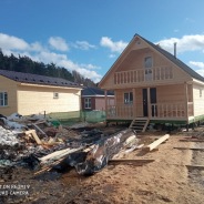 Фото готовых работ - Баня из проф. бруса камерной сушки 6х6 м.