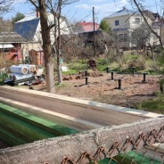 Фото готовых работ - Баня из проф. бруса естественной влажности 3х6 м