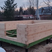 Фото готовых работ - Баня из проф. бруса естественной влажности 3х6 м