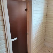 Фото готовых работ - Баня из проф. бруса камерной сушки 8х9 м., с мансардой (Б-55)