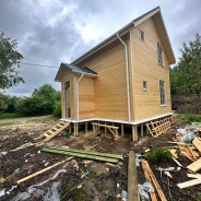 Фото готовых работ - Каркасный дом 6х8 м + терраса 3х4 м