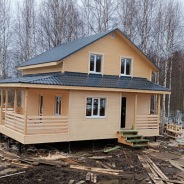 Фото готовых работ - Каркасный дом 7х8 м + терраса 2,5х8 м.