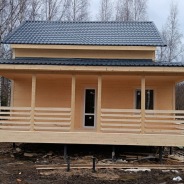 Фото готовых работ - Каркасный дом 7х8 м + терраса 2,5х8 м.