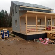 Фото готовых работ - Каркасный дом 7х8 м. + терраса 2,5х8 м.