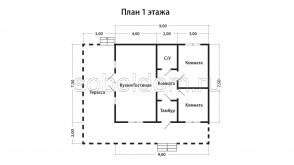 Каркасный дом К-172, 9,5х12 м.