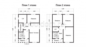 Каркасный дом К-223, 6х8 м.