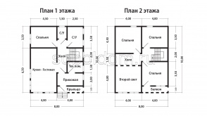 Каркасный дом К-227, 8х10 м.