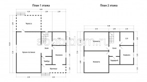 Каркасный дом К-90, 9х10,5 м.
