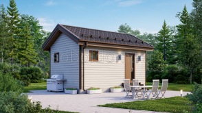 Каркасная баня К-01, 6x4 м.