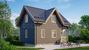 Баня из сухого бруса Б-30, 8x6 м.