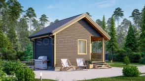 Баня из сухого бруса Б-41, 6x4 м.