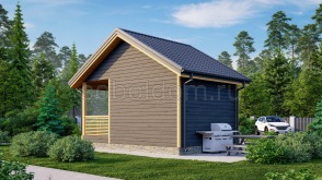 Баня из сухого бруса Б-41, 6x4 м.