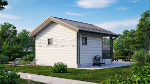 Баня из сухого бруса Б-45, 6x6 м.