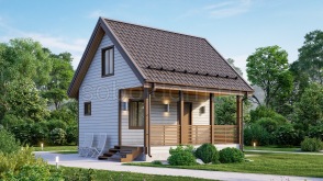 Баня из сухого бруса Б-20, 6x4 м.