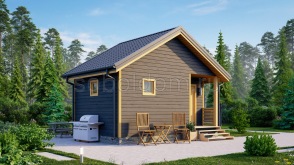 Баня из сухого бруса Б-26, 6x6 м.