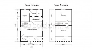 Баня из бруса Б-29, 9x6 м.