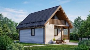 Баня из сухого бруса Б-29, 9x6 м.