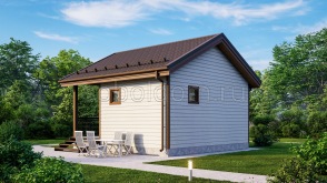 Баня из бруса Б-3, 6x6 м.