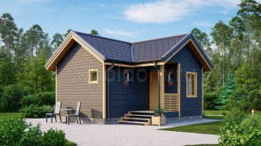 Каркасная баня К-08, 6x6 м.