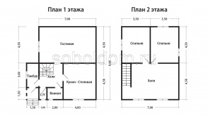 Каркасный дом К-24, 7x9 м.