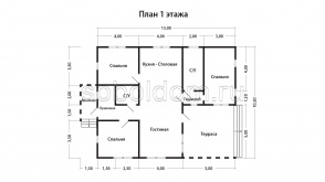 Каркасный дом К-242, 10,5х13 м.