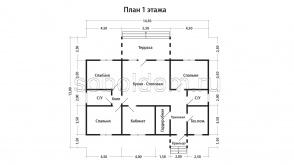 Каркасный дом К-249, 9х14,5 м.