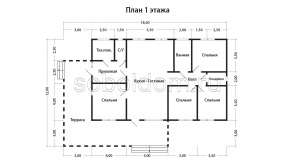 Каркасный дом К-254, 9х18,5 м.