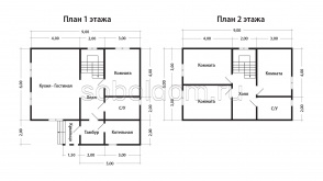 Каркасный дом К-276, 6х9 м.