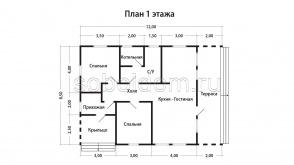 Дом из сухого бруса Д-236, 8,5х12 м.