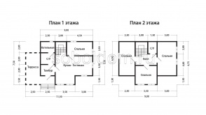 Дом из сухого бруса Д-193, 7,5х9 м.