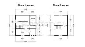 Баня из бруса Б-61, 6х6 м.